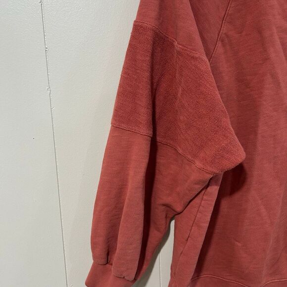 Madewell MWL Pullover Sweatshirt Rust Red Slouchy Raglan Sleeve Top Size M - Picture 12 of 14
